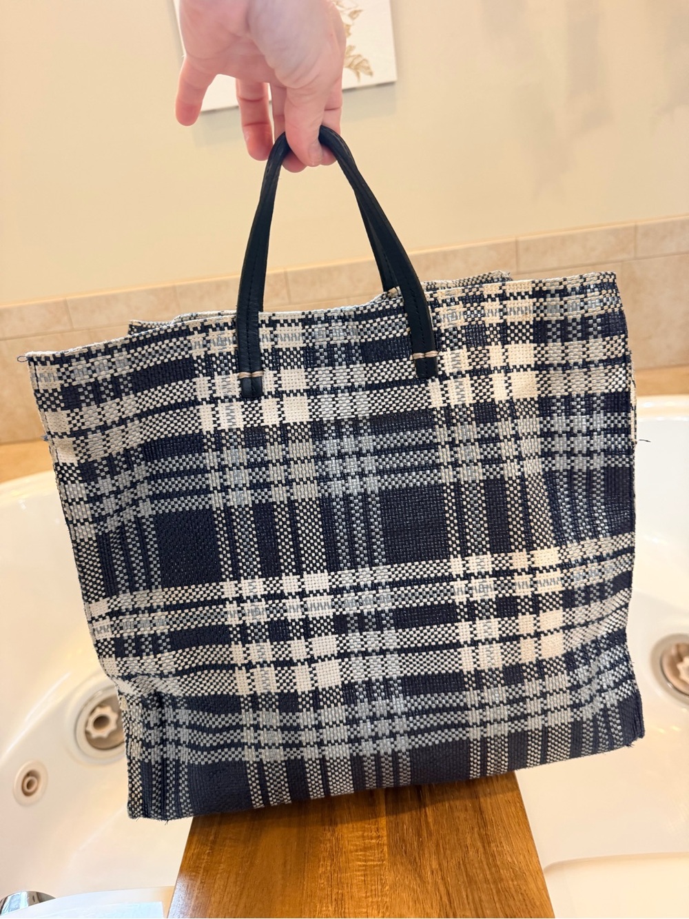 Clare V Simple Tote - Navy Plaid
$395